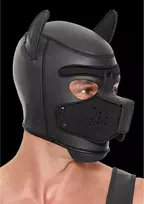 Ouch Neoprene Puppy Play Mask šuniuko kaukė, Juoda (Black)