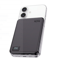 powerbank 20w - Ksix MagSlim, 5000mAh, 20W, USB-C PD, juodas (black) - 4 nuotrauka
