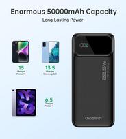 power bank 50000 - Choetech B732 50000mAh 22.5W Juodas (Black) - 4 nuotrauka