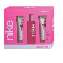 Nike Ultra Pink Woman rinkinys: EDT 100 ml + dušo želė 75 ml + kūno losjonas 75 ml