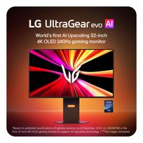 240hz monitorius - LG UltraGear Evo AI 32GX870B-B 31.5", Tandem OLED, 480Hz FHD / 240Hz 4K, HDR500, USB-C PD90W - 2 nuotrauka
