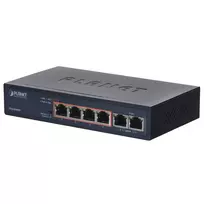 komutatorius 4 port - PLANET FSD-604HP 4-Port 10/100TX PoE Switch Juodas (Black) - 2 nuotrauka