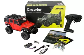 variklio modelis - Amewi RC Crawler Mini-Crosstrailer AMXRock 4WD 1:16 RTR Raudonas (Red) - 2 nuotrauka