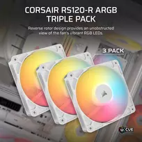 120mm argb pack - Corsair RS120-R ARGB PWM 120mm White 3-pack - 6 nuotrauka