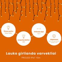 girlianda varvekliai - Lauko girlianda Varvekliai PROLED, 300 LED, 10 m, IP67 - 3 nuotrauka
