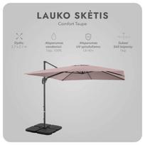 zeltpro sketis - Lauko skėtis su padu ir užvalkalu Comfort, rudas - 11 nuotrauka