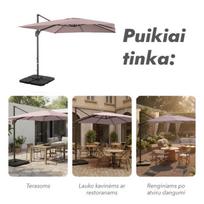 lauko pavesine zeltpro - Lauko skėtis su užvalkalu Comfort, rudas - 6 nuotrauka