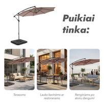 zeltpro sketis - Lauko skėtis su užvalkalu Zeltpro Select, Taupe (Tamsiai pilkas) - 6 nuotrauka