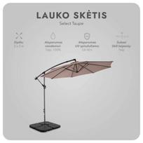 zeltpro sketis - Lauko skėtis su užvalkalu Zeltpro Select, Taupe (Tamsiai pilkas) - 7 nuotrauka