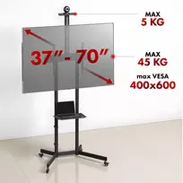 carters - Maclean MC-113 B Televizoriaus stovas/vežimėlis, ant ratukų, 37–70 colių, maks. apkrova 45 kg - 4 nuotrauka