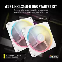 rgb ventiliatoriai - Corsair iCUE Link LX140-R RGB PWM 140 mm White 2 vnt. - 6 nuotrauka