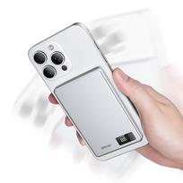 magnetinis power bank - BWOO P75, 5000mAh, 20W, PD, USB-C, magnetinė, sidabrinė - 4 nuotrauka