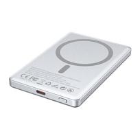 magnetinis power bank - BWOO P75, 5000mAh, 20W, PD, USB-C, magnetinė, sidabrinė - 5 nuotrauka