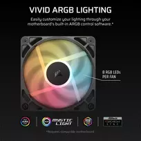120mm argb pack - Corsair RS120-R ARGB PWM 120mm Black 3-pack - 3 nuotrauka