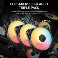 120mm argb pack - Corsair RS120-R ARGB PWM 120mm Black 3-pack - 5 nuotrauka