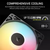 120mm argb pack - Corsair RS120-R ARGB PWM 120mm Black 3-pack - 6 nuotrauka