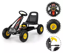 gokartas - Milly Mally Thor juodas pedalinis gokartas - 2 nuotrauka