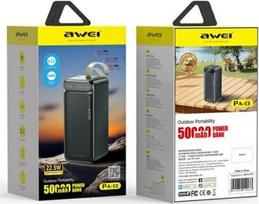 baterija 13 - AWEI PA-13, 50000mAh, 22.5W, juodas (black) - 2 nuotrauka