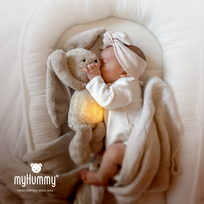 baltasis triuksmas - myHummy Pliušinis migdukas zuikis su lempute, šviesiai rudas 7in1 - 2 nuotrauka