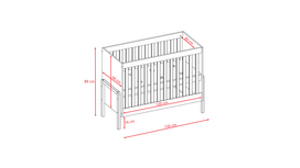 ciuziniai 60 cm - Kūdikio lovytė Kocot Kids Victor LNVI_BI_13-6BS_BM, ruda/balta, 60 x 120 cm, be patalynės dėžės, be čiužinio - 2 nuotrauka