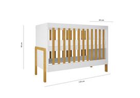ciuziniai 60 cm - Kūdikio lovytė Kocot Kids Victor LNVI_BI_13-6BS_BM, ruda/balta, 60 x 120 cm, be patalynės dėžės, be čiužinio - 4 nuotrauka