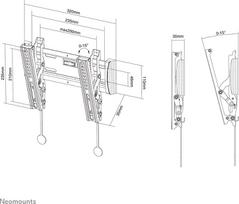 televizoriaus stovas laikiklsi tv stovas - TV SET ACC WALL MOUNT 10-40"/BLACK NM-W125BLACK NEOMOUNTS - 3 nuotrauka
