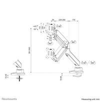 monitoriu laikiklis baltas - NEOMOUNTS BY NEWSTAR DS70-450WH1 FULL MOTION MONITOR DESK MOUNT FOR 17-42" SCREENS - WHITE - 4 nuotrauka