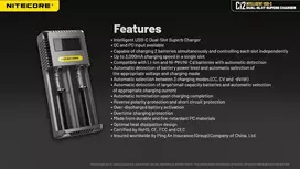 5v baterija usb - BATTERY CHARGER 2-SLOT/CI2 NITECORE - 2 nuotrauka