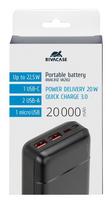 power bank 20000mah 22.5w - RIVACASE VA2102, 20000mAh, 22.5W, juodas - 4 nuotrauka