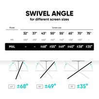 telefono stovas - TV SET ACC WALL MOUNT/40-75"/BLACK M6L-B ONKRON - 5 nuotrauka