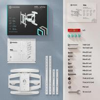 televizoriaus stovas laikiklsi tv stovas - TV SET ACC WALL MOUNT/40-75"/WHITE M6L-W ONKRON - 5 nuotrauka