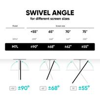 televizoriaus stovas laikiklsi tv stovas - TV SET ACC WALL MOUNT/40-75"/BLACK M7L-B ONKRON - 4 nuotrauka
