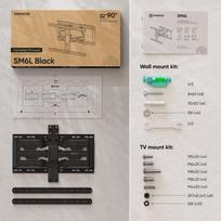 50 coliu televizoriai - TV SET ACC WALL MOUNT /32-90"/BLACK SM6L-B ONKRON - 5 nuotrauka