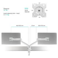 stalo monitoriaus laikiklis - MONITOR ACC WALL MOUNT/13-32" WHITE G200-W ONKRON - 6 nuotrauka