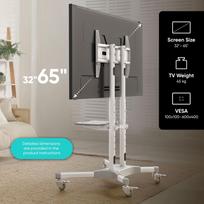 65 coliu televizorius - TV SET ACC MOBILE STAND/32-65"/WHITE TS1351-W ONKRON - 4 nuotrauka