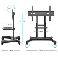 televizoriaus stovas laikiklsi tv stovas - TV SET ACC MOBILE STAND/50-83"/BLACK TS1380-B ONKRON - 5 nuotrauka