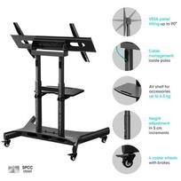televizoriaus stovas laikiklsi tv stovas - TV SET ACC MOBILE STAND/50-83"/BLACK TS1380-B ONKRON - 7 nuotrauka
