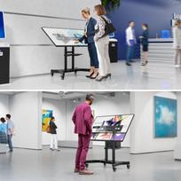 televizoriaus stovas laikiklsi tv stovas - TV SET ACC MOBILE STAND/50-83"/BLACK TS1380-B ONKRON - 15 nuotrauka