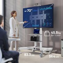 televizoriaus stovas laikiklsi tv stovas - TV SET ACC MOBILE STAND/40-70"/WHITE TS1552-W ONKRON - 2 nuotrauka
