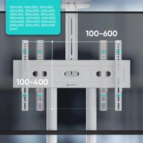 televizoriaus stovas laikiklsi tv stovas - TV SET ACC MOBILE STAND/40-70"/WHITE TS1552-W ONKRON - 8 nuotrauka