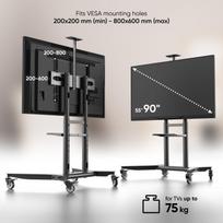 laikikliai - TV SET ACC MOBILE STAND/55-90"/BLACK TS1871-B ONKRON - 2 nuotrauka