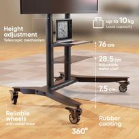 laikikliai - TV SET ACC MOBILE STAND/55-90"/BLACK TS1871-B ONKRON - 6 nuotrauka