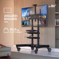 50 coliu televizoriai - TV SET ACC MOBILE STAND/50-86"/BLACK TS1881-B ONKRON - 10 nuotrauka
