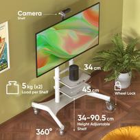 mobilus tv stovas - TV SET ACC MOBILE STAND/50-86"/WHITE TS1881-W ONKRON - 8 nuotrauka