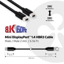 club3d displayport 1.4 hbr3 - Club 3D Mini DisplayPort Cable Black 2m - 4 nuotrauka