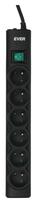 ilgintuvas rite - Ever Power Strip 6 Outlet 5m Black - 7 nuotrauka