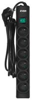 ilgintuvas rite - Ever Power Strip 6 Outlet 3m Black - 8 nuotrauka