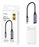 hdmi i displayport adapteris - Cudy UH401 USB-C į HDMI adapteris 4K 60Hz aliuminio kompaktiškas DisplayPort Alt režimas pilkas - 2 nuotrauka