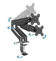 monitor stand - Esperanza ERW020 Dujinis stalinis laikiklis dviem 17-27" monitoriams - 7 nuotrauka