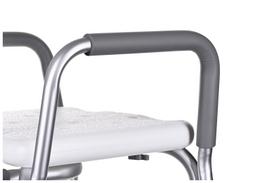 neigaliojo kede - ActionMed KP300AM dušo kėdė su atlošu ir porankiais, balta (White) - 8 nuotrauka